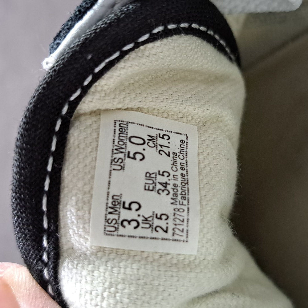 Vans Old Skool White Black Checkerboard Canvas Suede Lace Up Sneakers G US 5 - Picture 3 of 16